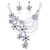 EVER FAITH Austrian Crystal Simulated Pearl Bridal Snowflake Necklace Earrings