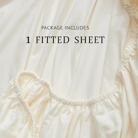 Linen Closet Luxury Cotton Percale Fitted Sheet, King, Ivory