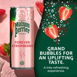 Maison Perrier Forever Strawberry Flavored Sparkling Water, 11.15 Fl Oz Cans, 8 Count, 3 Pack