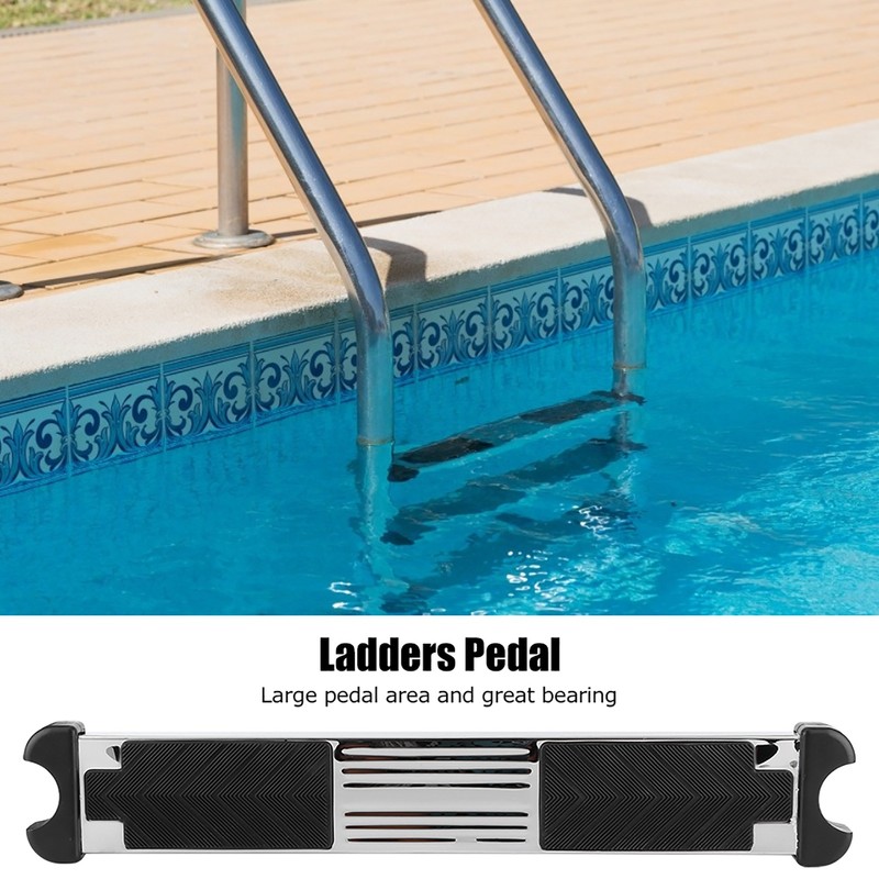 304 Stainless Steel Thickened Ladder Pedal with Non Slip Rubber