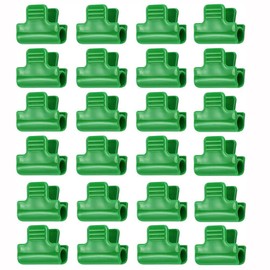 ANCLLO 24 Pcs Greenhouse Pipe Clamps Film Row Cover Netting Tunnel Hoop Clips Plant Cover and 11mm Plant Stakes