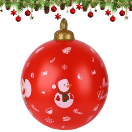 Christmas Inflatable Ball 60cm Giant Christmas Balls Inflatable PVC Christmas Baubles Outdoor Large Christmas Xmas Balls Ornaments for Wedding Festival Home Decor Yard Lawn Garden Outside Decor