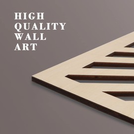 BINCUE Geometry Boho Wood Wall Art 3 Panel with 3D Hollow Craft Art for Kitchen & Bathroom & Living Room & Office Decor Hanging Wall Art Decor