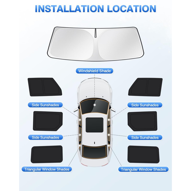 Canvcle Windshield Sun Shade for 2021-2025 2026 Ford Bronco 4
