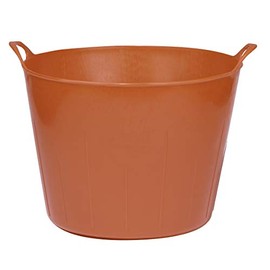Little Giant Poly/Rubber FlexTub Bucket (Red) Ultra Durable & Versatile Plastic Synthetic Farm Tub (11 Gallons) (Item No. FT11RED)