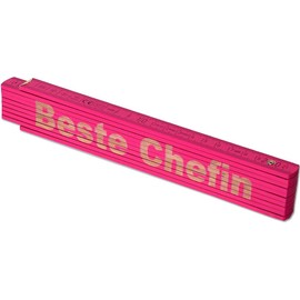 TE-Trend Folding Ruler, Pink, 2 Metres, Folding Ruler, Laser Engraving, Saying, Father's Day, Mother's Day, Mum, Birthday, Best Chefin