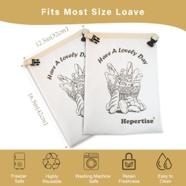 Hepertise 2 Pack Reusable Sourdough Bread Bags, 12" X 17" Storage Bags For Homemade Bread With Plastic Lined, Eco-Friendly, Suitable Size, Easy Care