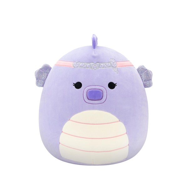 Squishmallows Original 12in Eartha the Purple Seahorse with Silver Headband