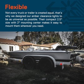 TRUE MODS 4pc 2.5" Amber LED Trailer Marker Light Kit [DOT FMVSS 108] [SAE P2] [Surface Mount] [Waterproof IP67] Side Marker Lights for Trailer Truck