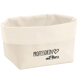 Huuraa Organiser Professor with Heart Gift 3 Litres Medium Canvas Cotton Professor Gift Idea