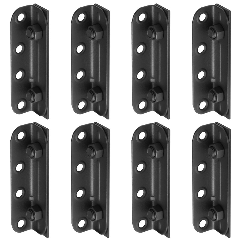 GBGS 8 Pack Black Bed Rail Brackets,4-1/4" x 1" Non-Mortise