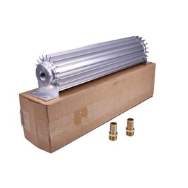 LSSOCH Universal 12" Single Pass Aluminum Finned Two 3/8" NPT fittings Transmission Oil Cooler