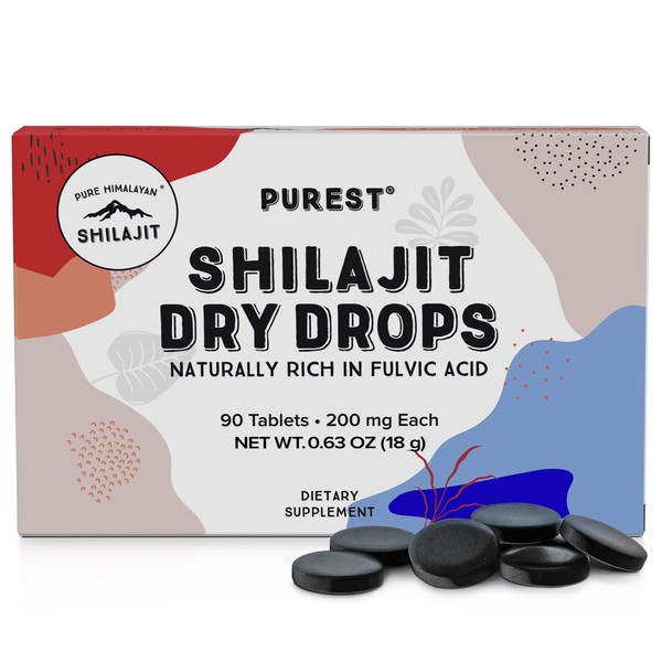 Pure Himalayan Shilajit Dry Drops (90 Tablets - 200mg Each)