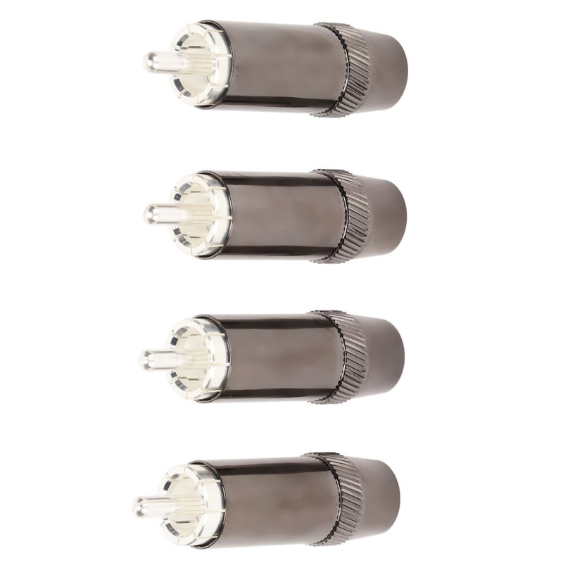 4pcs RCA Sound Plug Silver Plated RCA Male Plug Connector