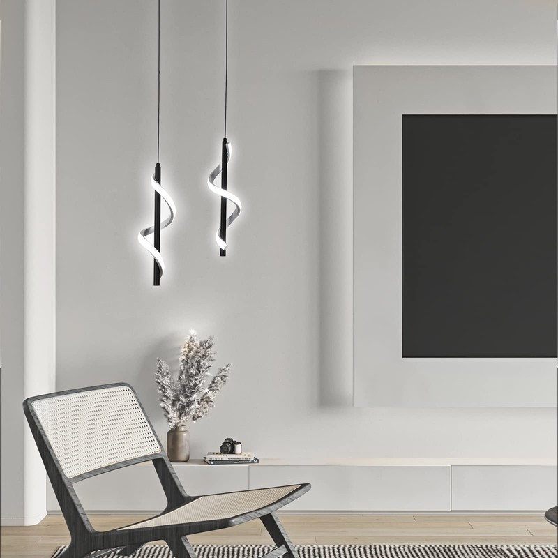 CANEOE Creative Led Pendant Light, 5500K Spiral Modern Modern Led