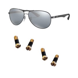 Replacement Silver Screws for Aviator RB8313 8301 88307 8303 Sunglasses Repair Kit (Set of 4),Screwdriver (Gold)