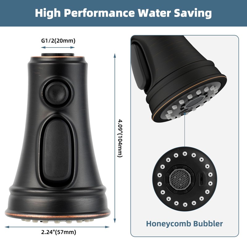 iFealClear Universal Pull Down Kitchen Faucet Spray Head, Three Function