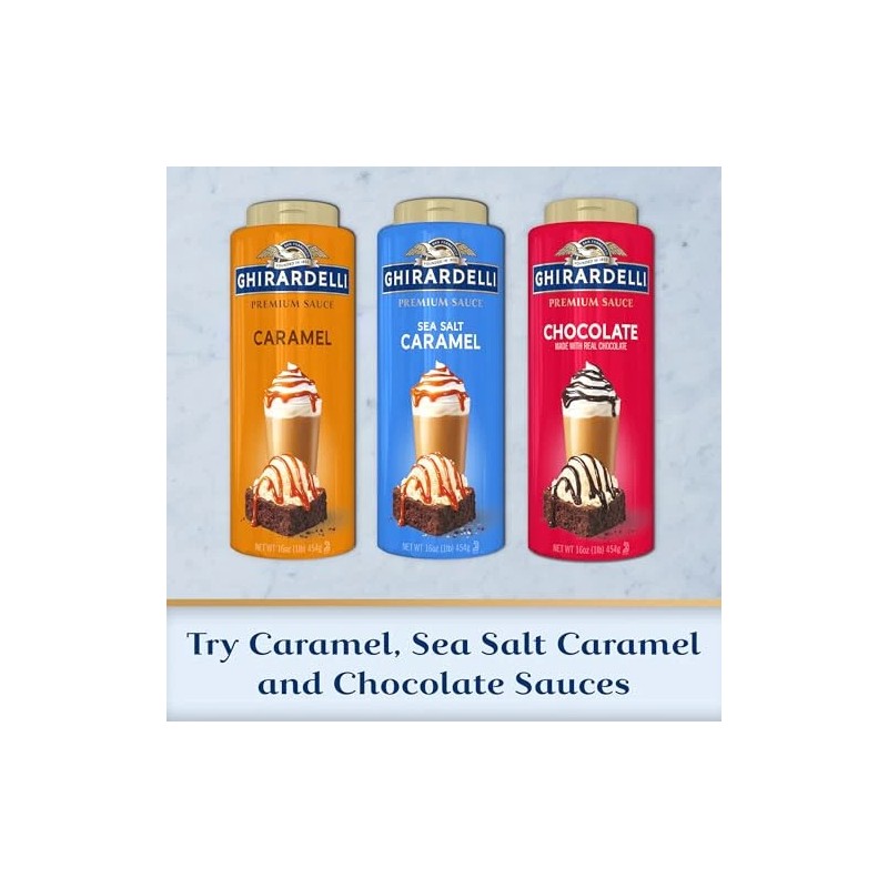 Ghirardelli 16 oz Sea Salt Caramel Sauce Rich Dessert Topping