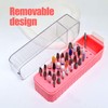 Nail Drill Bits Holder,40-Hole Nail Tool Organizer | Transparent Lid