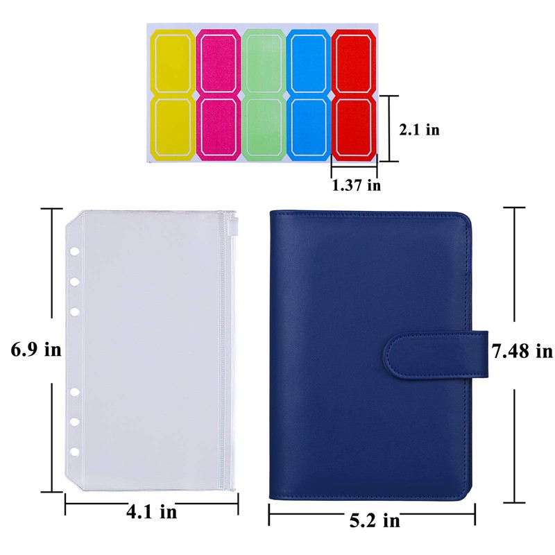 Antner A6 Budget Binder with Zipper Cash Envelopes for Money