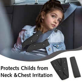 Ezranova 2Pcs Car Seat Belt Pads,Seatbelt Covers,Adjustable Car Seat Belt Shoulder Protection Set,Comfortable Car Seat Strap Pads, Car Accessories for Children Adults Seniors (Black)