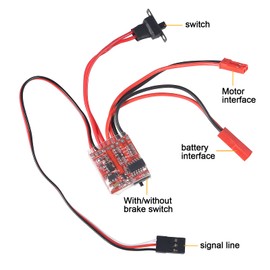 4 PCS Mini RC 20A Brushed ESC Motor Speed RC ESC 2KHz Forward Reverse Brush Brake RC 2S for Controller Boat RC Car Tank