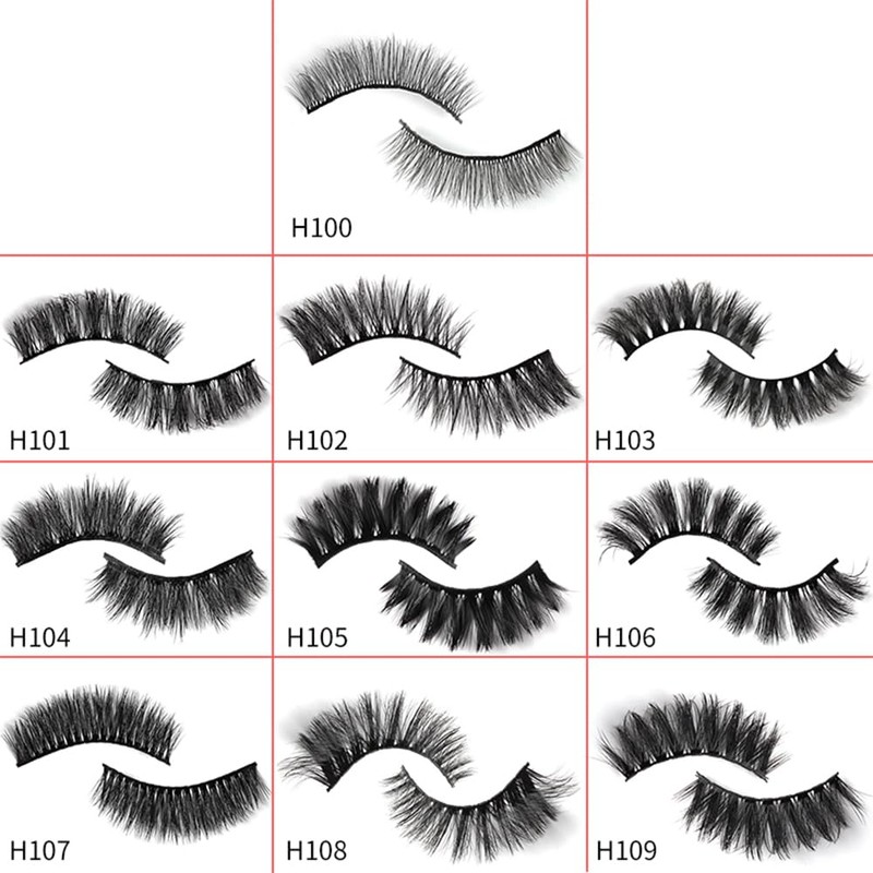 5 Pairs 3D Long False Eyelashes Fake Mink Eyelashes Ultra