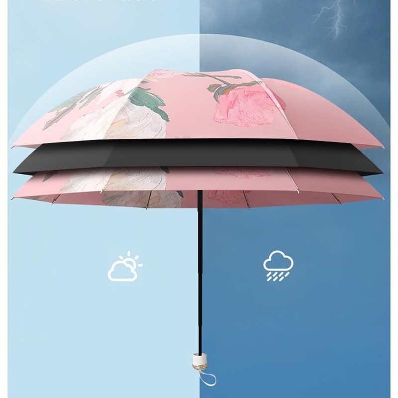 Maibar Sun Umbrella Compact UPF 50 UV Protection Folding Umbrellas