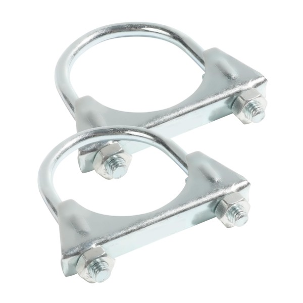Flaconi 2 x U-bolt clamp for car, exhaust clamp, galvanised