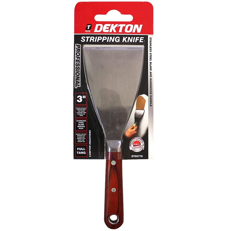 DEKTON DT95778 Stiff Scraper, Black/Red, 3-inch