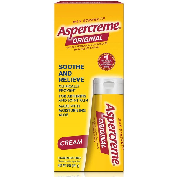 Aspercreme Maximum Strength Pain Relief Cream with Aloe, 5 oz, for Arthritis, Joint & Muscle Pain