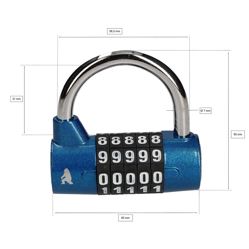 KOTARBAU® Combination Shackle Lock 65 mm Round 5-Digit Combination Lock