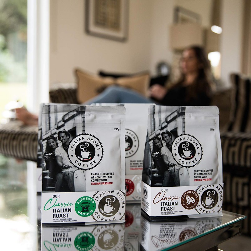 Italian Aroma Coffee - 250g Espresso Ground Coffee for Home