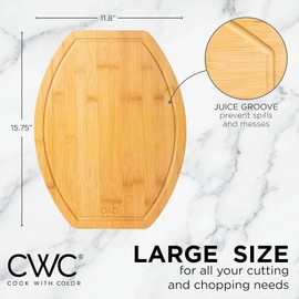 Kitchen Rectangular Kitchen Bamboo Cheese Charcuterie Cutting Thick Board, 15.75"x11.8"