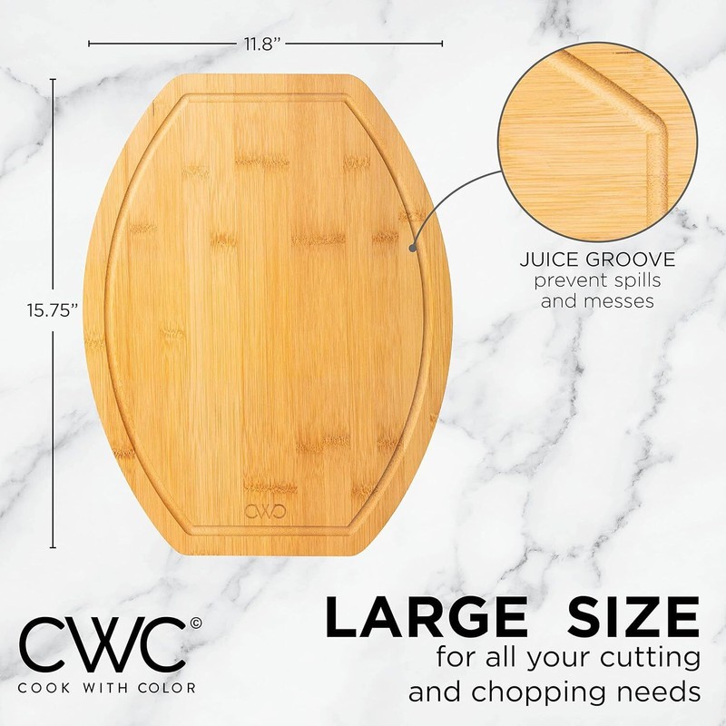 Kitchen Rectangular Kitchen Bamboo Cheese Charcuterie Cutting Thick Board, 15.75"x11.8"