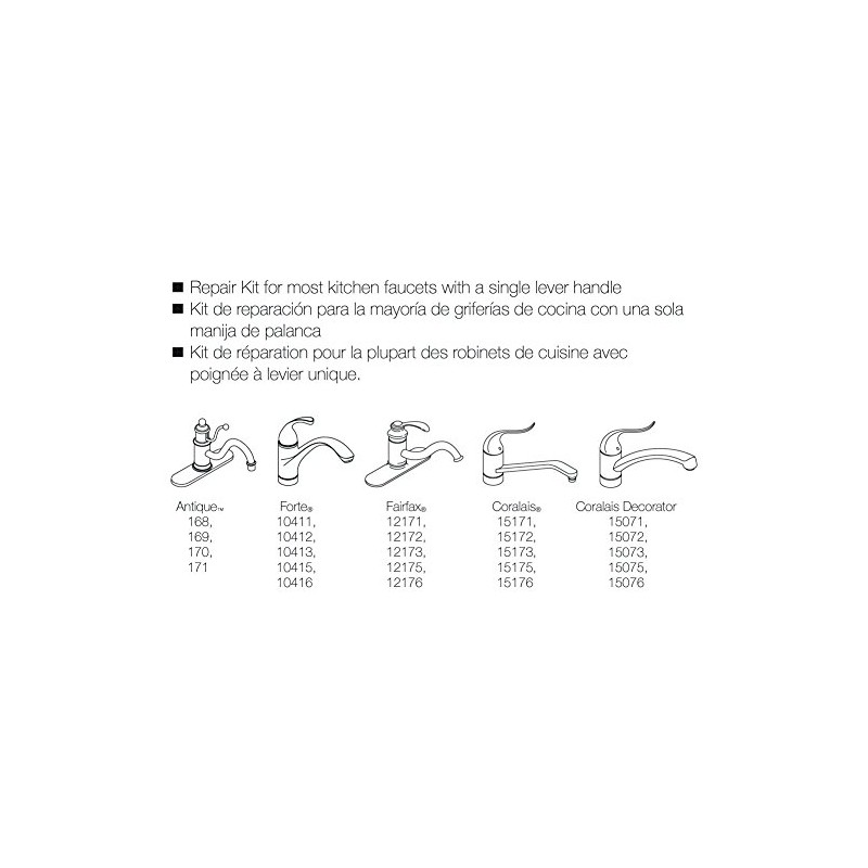 Kohler GP30420 O-Ring Seal Kit for Kitchen Faucets with Bearings,