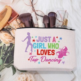 MEIKIUP Tap Dance Gift Tap Dance Makeup Bag for Dancer Tap Dance Teacher Gift Who Loves Tap Dancing Dancer Cosmetic Bag