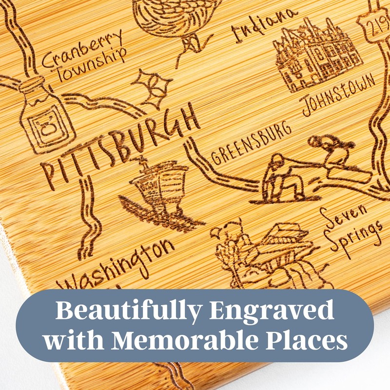 Totally Bamboo Destination Pennsylvania Shaped Cutting Board – Bamboo Charcuterie