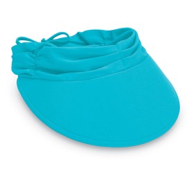 Wallaroo Women’s Aqua Sun Visor (Turquoise) – Packable, Adjustable Fit, Medium Size, UV Protection, Water-Friendly, Breathable, Lightweight Visor for Beach, Poolside, Hiking, and Outdoor Activities