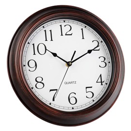 KECYET 12 Inch Wall Clocks Battery Operated Silent Non-Ticking Wall Clock Vintage Retro Rustic Style Decorative for Living Room Kitchen (Bronze)