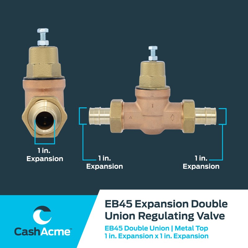 Cash Acme EB45 Pressure Regulating Valve, Double Union, 1 Inch