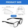 Safety Glasses Side Shields, PC Material, 5 Pairs, Universal Fit,