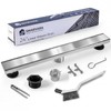 24-Inch Linear Shower Drain with Adjustable Cover & Hair Catcher