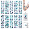 WANDIC 30 Sheets Suicide Prevention Awareness Temporary Tattoos, Purple and