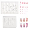 2pcs Transparent Flower Nail Molds, Silicone 3D Flowers Nail Charm