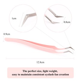 Professional Eyelash Extension Tweezers for Eyelash Extensions, Metal Stainless Steel Tweezers, Pink Elbow, Stand-alone (Universal Pliers)