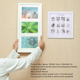 Focket Baby First Year Photo Frame, 12 Month Picture Frame, First Year by Month Baby Keepsake Photo Frame, Baby's First Year Frame, Collage Frame for Baby Newborn