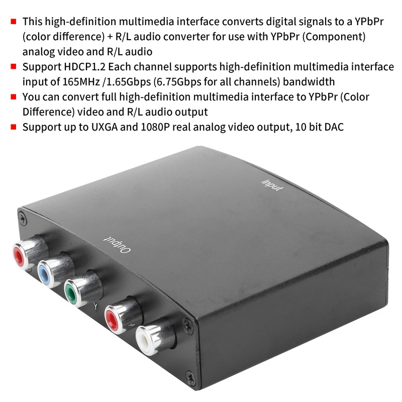 HD Video Converter HDMI to 5RCA RGB Color Difference Component