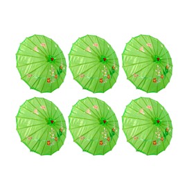 TJ Global PACK OF 6 Japanese Chinese 33" Umbrella Parasol For Wedding Parties, Photography, Costumes, Cosplay, Decoration And Other Events - 6 Umbrellas (Green)