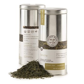 Golden Moon Organic Green Tea Sencha - Loose Leaf, Non-GMO - Travel Tin (42 Servings)